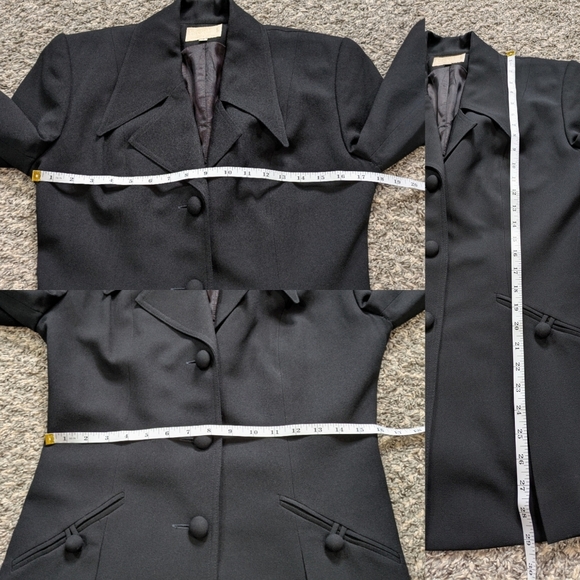Vintage Alberto Makali Black Lace Up Back Button Up Front Suit Dress Jacket 8 - Picture 9 of 9